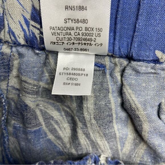 Patagonia Island Hemp Beach Skirt Floral Blue Size XS - Picture 5 of 6